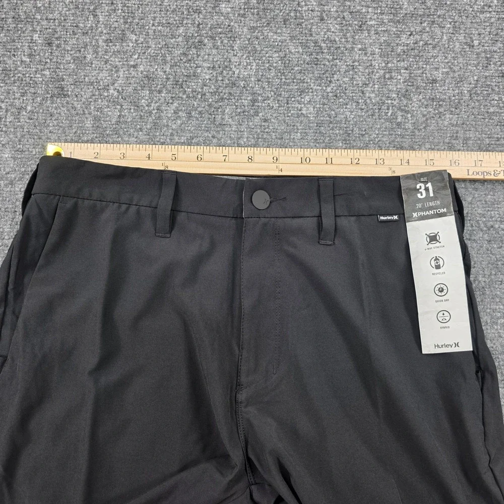 Hurley Phantom Mens Black Flex‎ Waist Shorts Size 31 20 Inch Length Golf